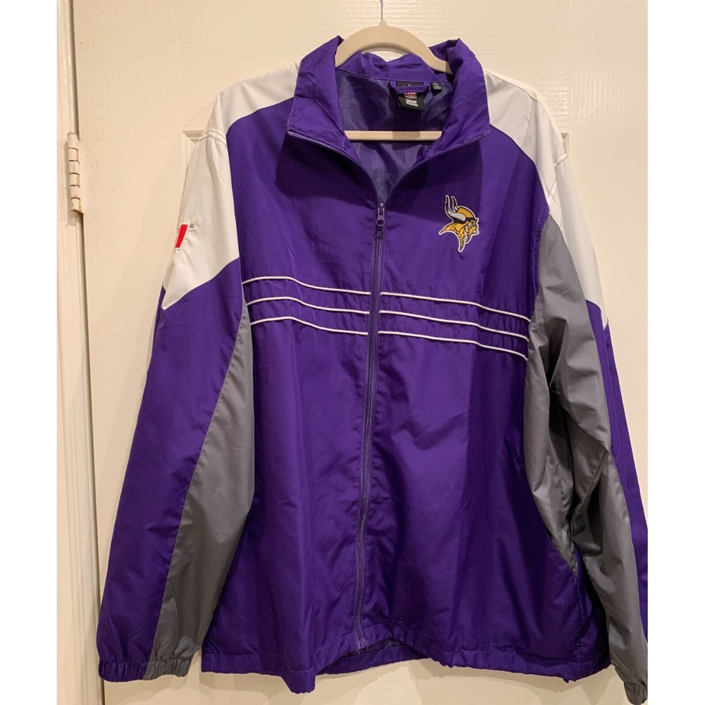 NFL Team‎ Apparel Minnesota Vikings Windbreaker Jacket Mens Sport Illust Size XL
